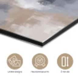 Penseelstreken - Schilderij - Beige aluminium wit klein -closeup_NL
