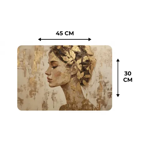 Vrouw - Goud - Abstract - Textuur Placemat vinyl groot -specs