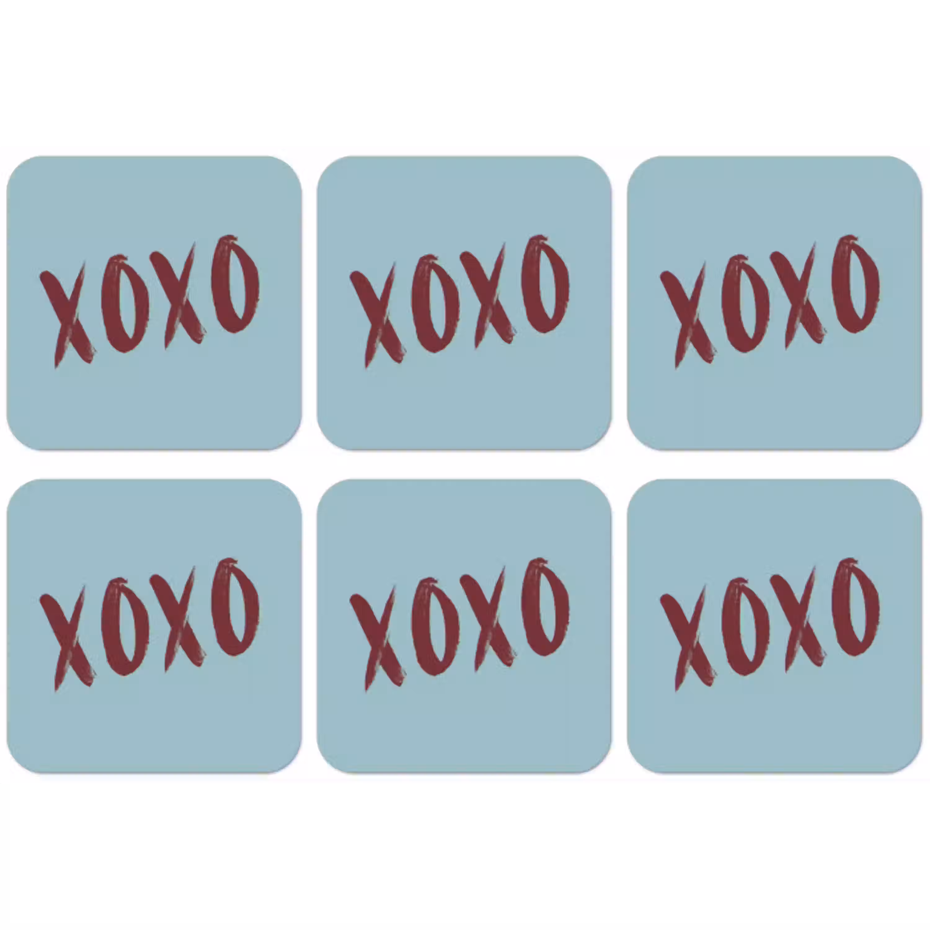 XOXO - Blauw - Rood onderzetter kurk middel -zkaufland3dotto