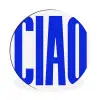Ciao - Hoofdletters - Blauw - Minimalistisch Wandcirkel aluminium klein -3d