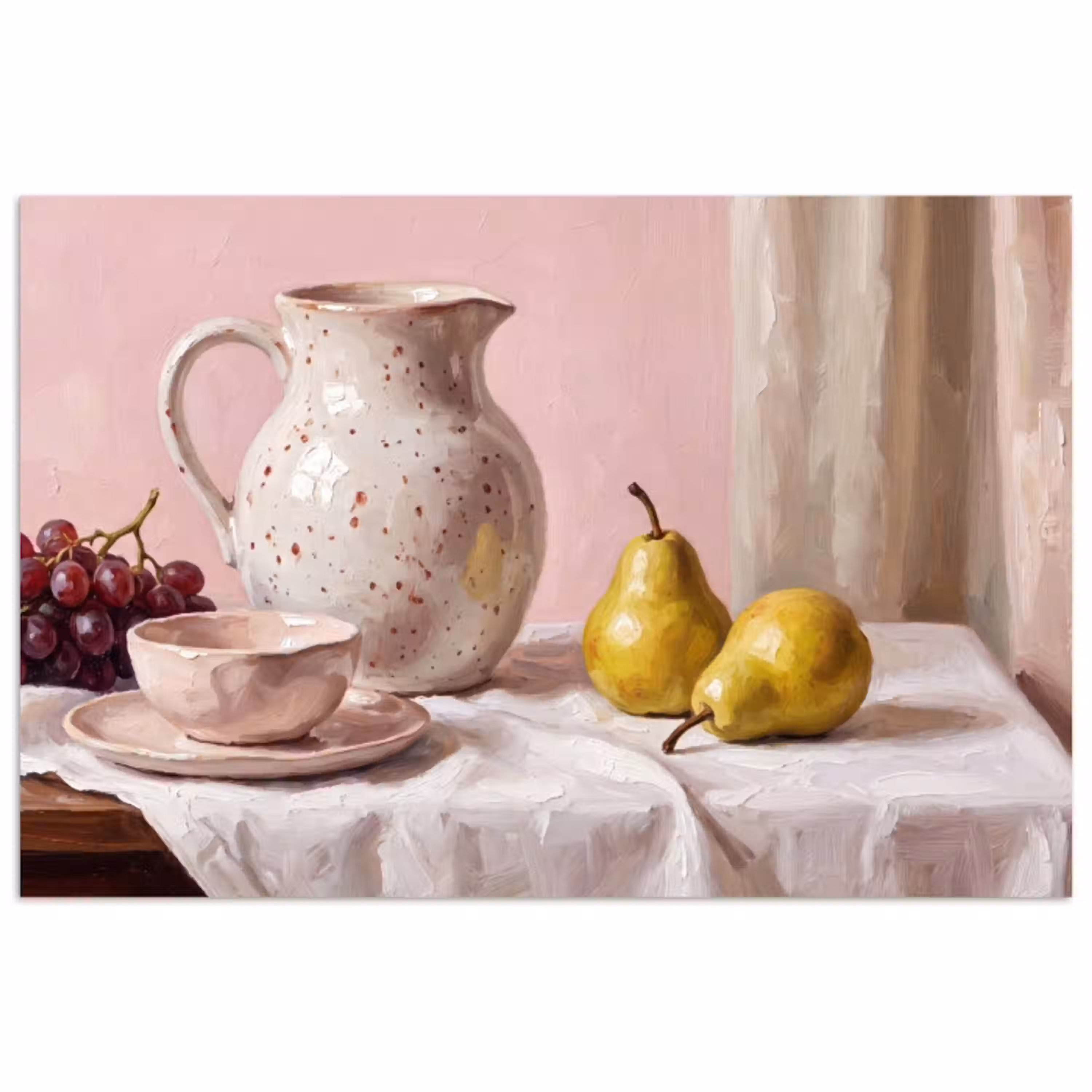 Stilleven - Fruit - Roze poster papier klein -3d