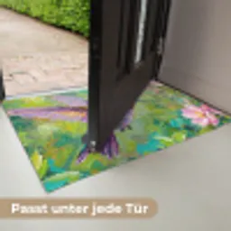 Kolibrie - Bloemen - Natuur - Kleurrijk Deurmat klein -USP_DE
