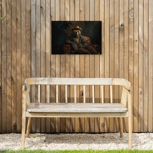 Beer - Bruin - Pak - Hoed Tuinposter op houten frame 2 cm dik klein -sfeer4