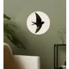 Zwarte zwaluw - Gouden accenten - Lichte achtergrond Wandcirkel behangsticker klein -sfeer2