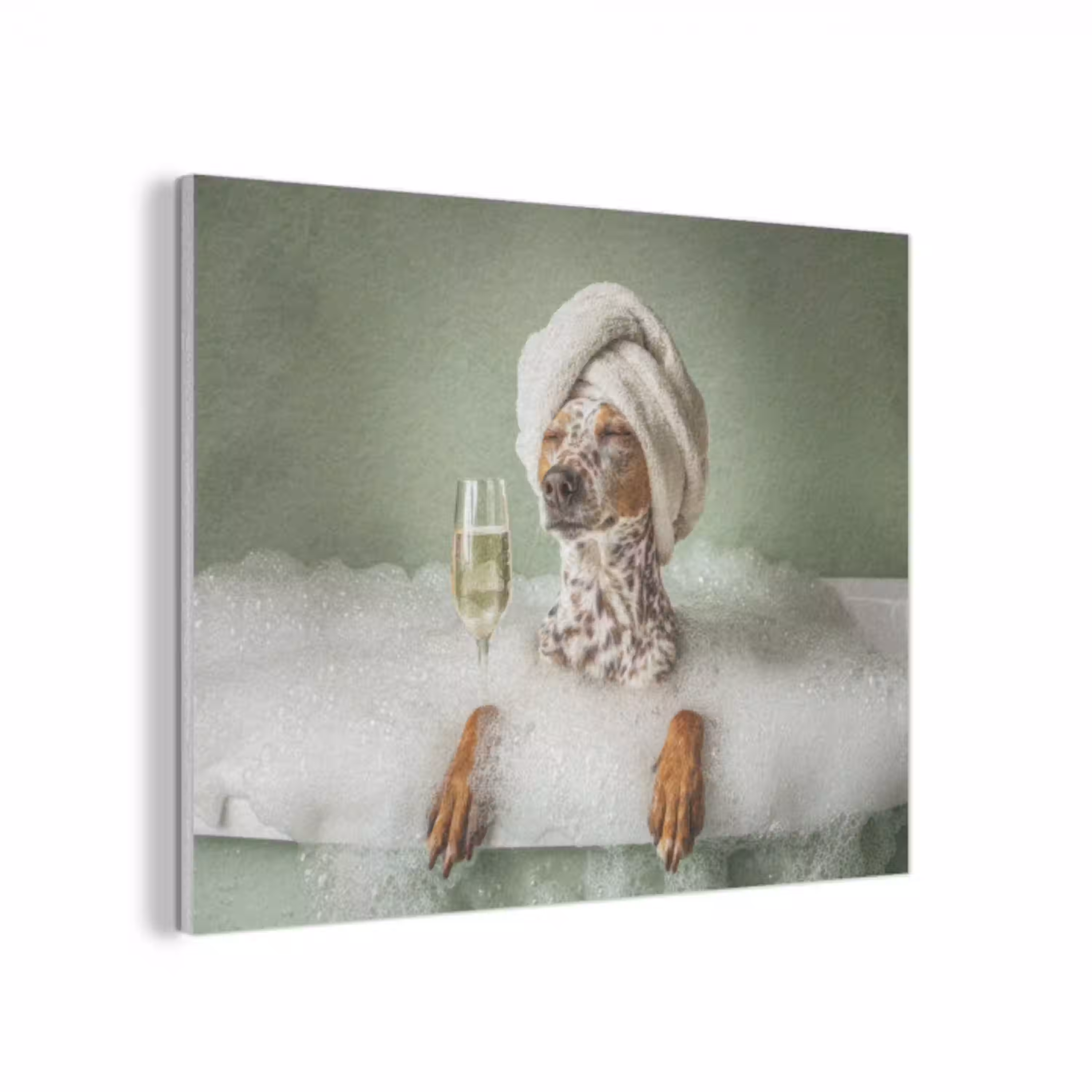 Hond - Bad - Champagne - Handdoek PET vilt klein -3d
