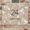 Beige bloemmotief - Klassiek Naambord Rechthoek middel -sfeer3