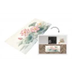 Aquarel - Lotusbloemen - Kleurrijk Keukenloper - keukenmat middel -3d