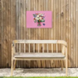 Bloemen - Quote - Kaartje - Kleurrijk Tuinposter op houten frame 2 cm dik klein -sfeer4