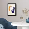Minimalistisch - Gezicht - Hand - Oranje - Blauw fotolijst zwart zonder passe partout klein -sfeer4