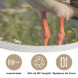 Ooienvaar - Bloemen - Weide - Kleurrijk Akoestische PET Vilt - Rond klein -closeup_FR