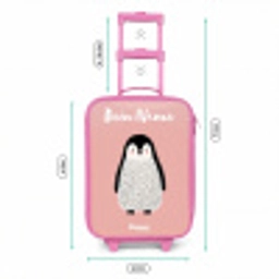 Pinguïn - Stippen - Roze - Minimalistisch Kinderkoffer - Roze klein -productfoto_formaten