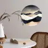 Bergen - Donkerblauw - Landschap Wandcirkel behangsticker klein -sfeer3
