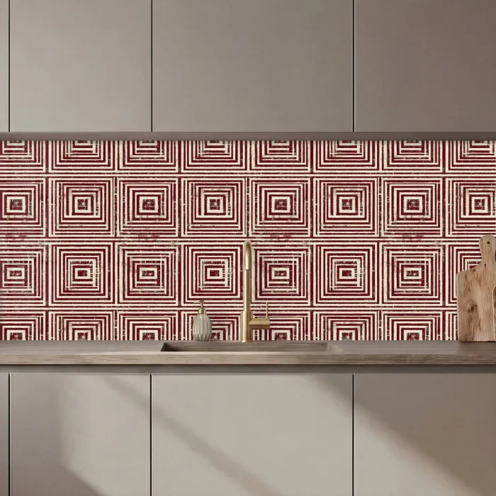 Geometrisch - Patroon - Rood keuken achterwand 2 middel 871 zz_3dshopping