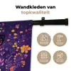 Sierlijk - Bloemen - Vlinder - Paars Wandkleed katoen klein -sfeer2