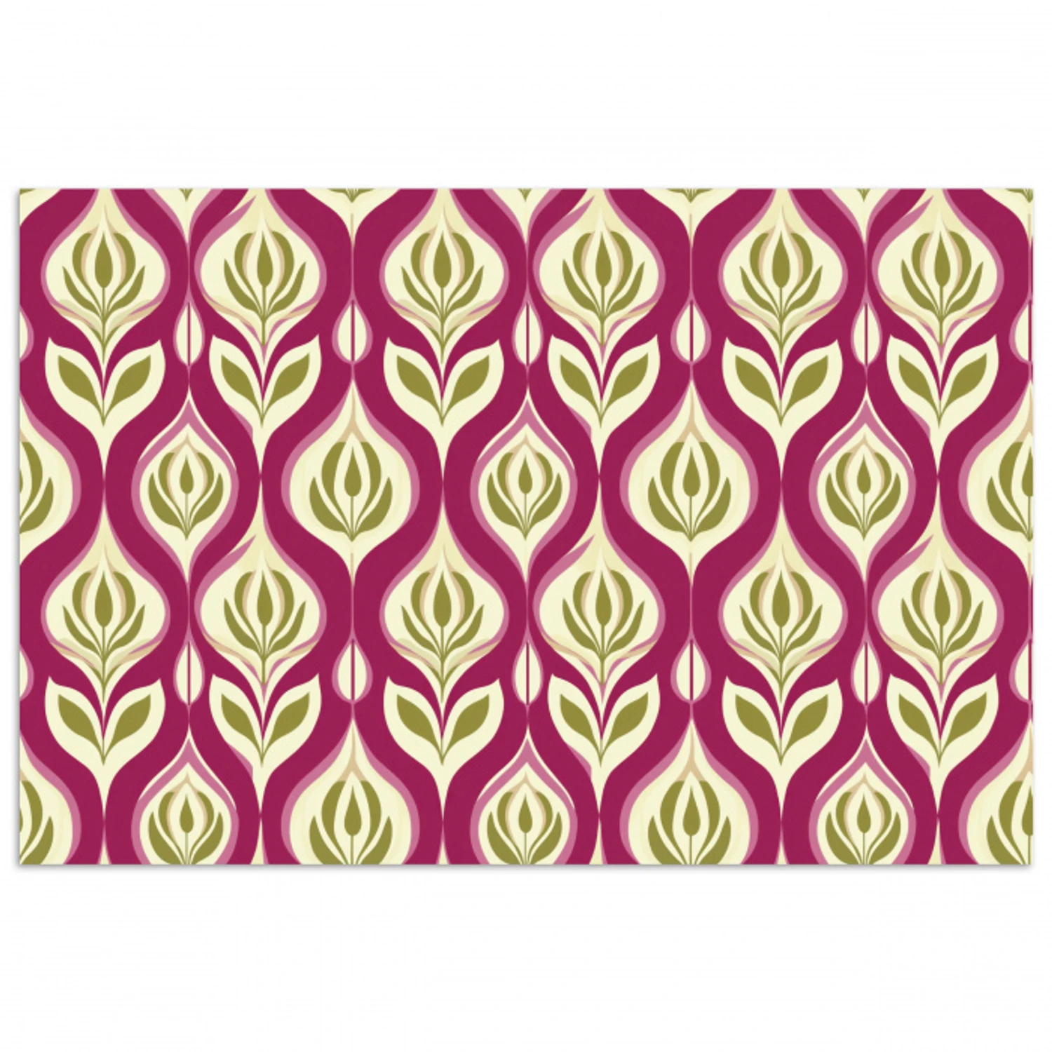 Retro - Floraal - Paars poster papier klein 62 -3d