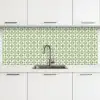 Patroon - Bloemenvorm - Groen keuken achterwand 2 middel 871 -3d