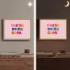 You're doing great - Roze - Kleurrijk Light Box met batterij (Wandlamp) middel -sfeer3