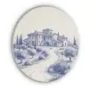 Rustiek - Landgoed - Blauw Akoestische PET Vilt - Rond klein -3d