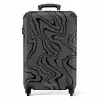 Grijze achtergrond met abstracte zwarte lijnen NBS - Handbagage koffer - Kinderen Unisex middel -productfoto_recht