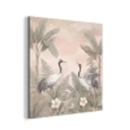 Kraanvogels - Natuur - Roze aluminium wit klein -3d