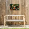 Vrouw - Panterprint - Jungle - Natuur - Luxe Tuinposter op houten frame 2 cm dik klein -sfeer4