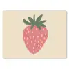 Aardbei - Minimalistisch - Rood - Fruit muismat rubber klein -3d