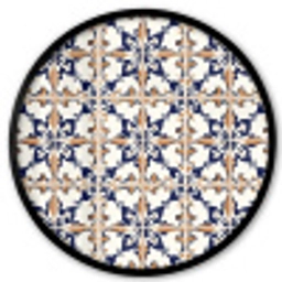 Klassiek - Patroon - Kleurrijk Fotolijst rond zonder passe partout klein 856 -3d