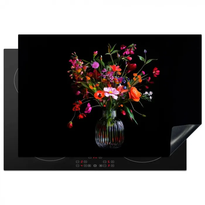 Boeket - Veldbloemen - Vaas Inductie beschermer vinyl 3mm klein -3d