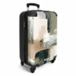 Penseelstreken - Abstract - Aardetinten NBS - Handbagage koffer - Volwassenen Unisex middel -productfoto_3d