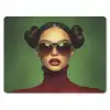 Vrouw - Groen - Bril - Aesthetic - Modern muismat rubber klein -3d