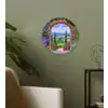 Doorkijk - Toscane - Landschap - Poort Wandcirkel kunststof plaat 5mm dik klein -sfeer3