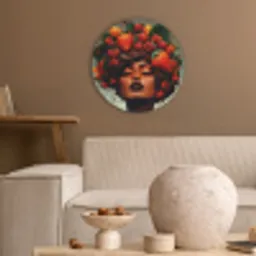 Vrouw - Chocolade - Frambozen - Aardbeien - Koekjes Akoestische PET Vilt - Rond klein -sfeer1