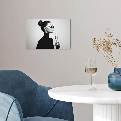 Vrouw - Champagne - Modern poster papier klein -sfeer3