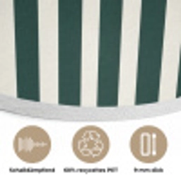Strepen - Klassiek - Groen Akoestische PET Vilt - Rond klein 838 -closeup_DE