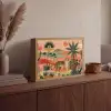 Tijger - Kleurrijk - Palmen - Cactus Light Box met batterij (Wandlamp) middel -sfeer2