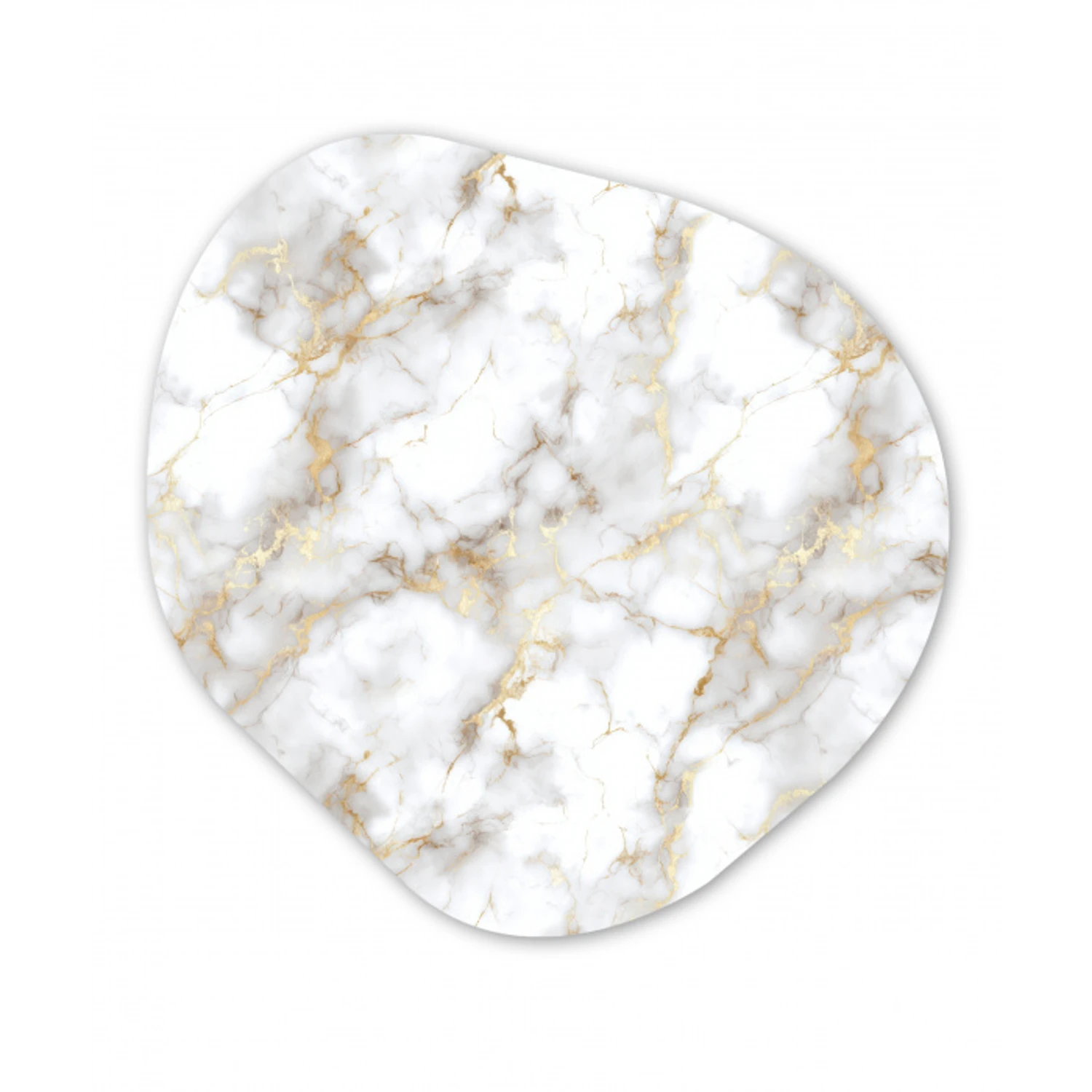 Gouden aders - Marmer - Wit Wandcirkel Organisch Forex 3mm klein 629 -3d