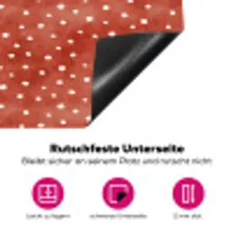 Chic - Stippen - Rood - Wit Inductie beschermer vinyl 3mm klein 276 -zzzzzzz-lf-onderkant