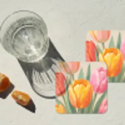 Tulpen - Abstract - Kleurrijk onderzetter kurk middel -sfeer4