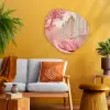 City - Car - Pink Wandcirkel Organisch Aluminium middel -sfeer4