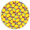 Citroenen - Geel - Stippen - Oranje Wandcirkel kunststof plaat 5mm dik klein 188 -3d