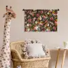Bloemen - Vlinder - Design - Kunst - Abstract - Schilderij - Oude meesters Wandkleed katoen klein -wsfeer5_kind