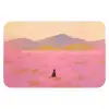 Bloemenweide - Heuvels - Silhouet - Roze Badmat klein -3d