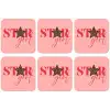 Star girl - Roze - Panter - Ster onderzetter kurk middel -zkaufland3dotto