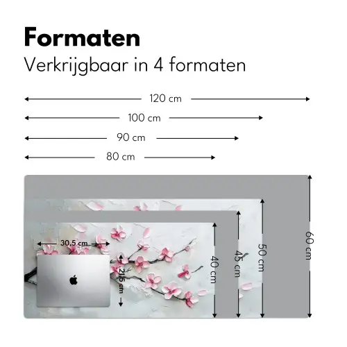Bloesem - Kunstzinnig - Roze - Sakura Muismat XXL klein -sfeer5