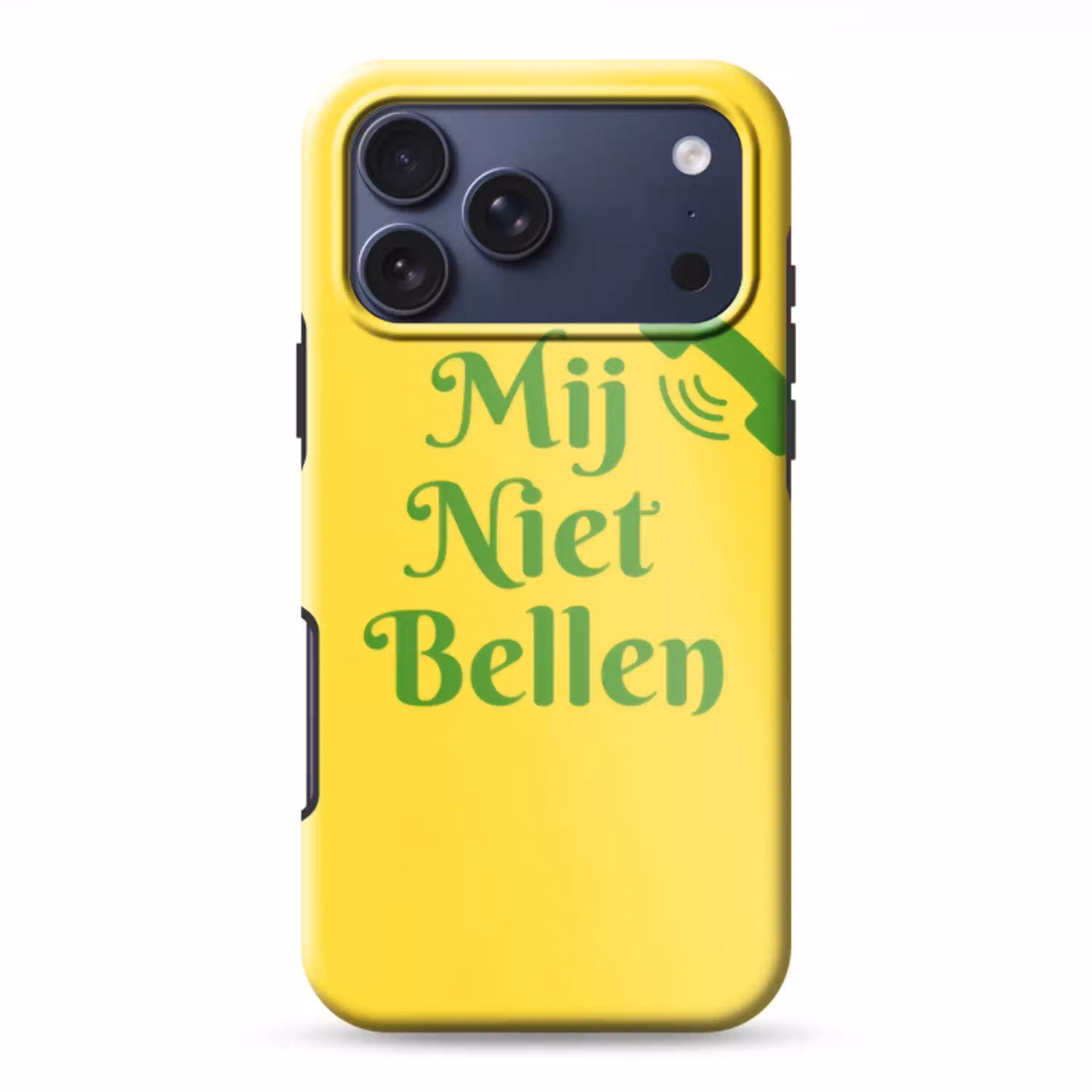 Mij niet bellen - Telefoon - Geel Toughcase MagSafe Apple iPhone 17 Pro Max klein -3d