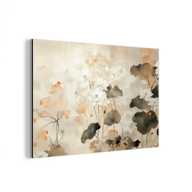 Bloemen - Japandi - Wabi sabi aluminium wit klein -3d