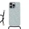 Klassiek - Bloemen - Blauw Hoesje iPhone 16 Pro Max met koord klein 804 -3d