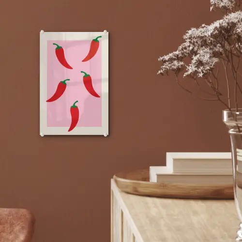 Pepers - Rood - Illustratie plexiglas 5mm klein -sfeer5