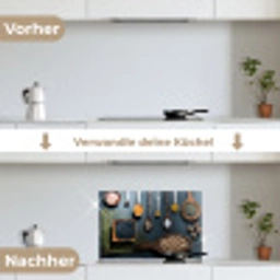 Kruiden - Lepels - Specerijen - Keuken keuken achterwand spatscherm klein -voor_na_DE