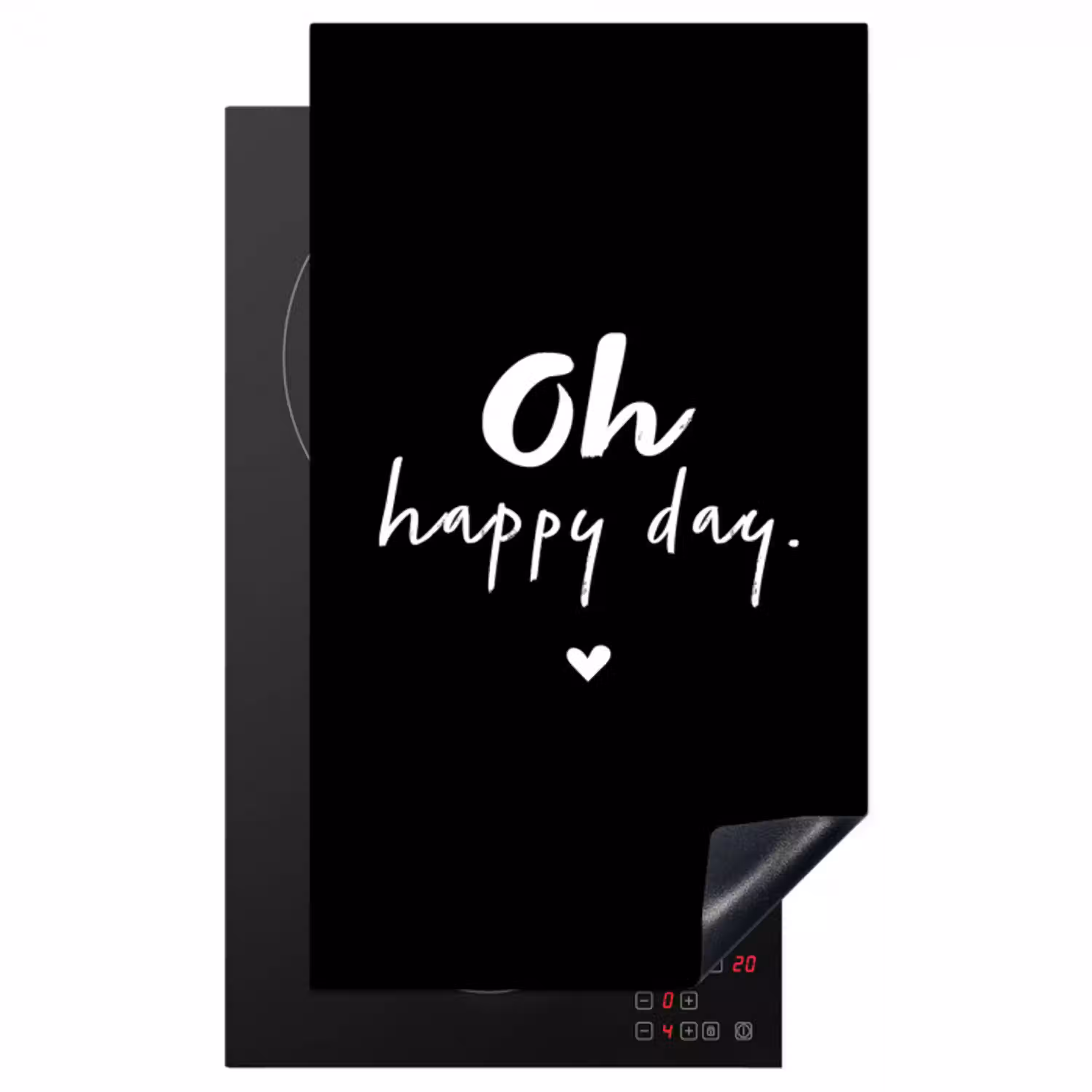 Tekst - Oh happy day - Zomer - Quotes Inductie beschermer vinyl 3mm middel -3d